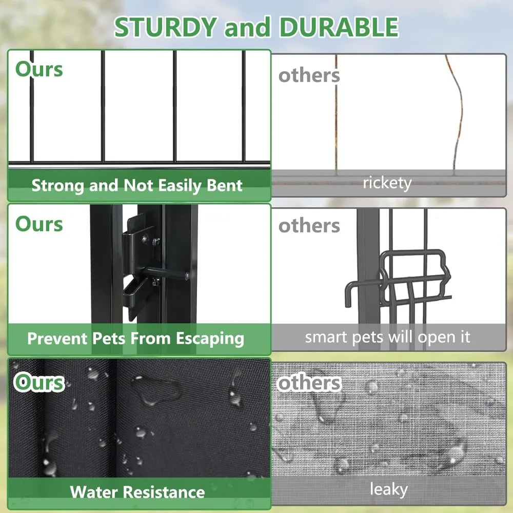 Very /Outdoor Dog Kennel For Large Dogs, 6.2x4x4.5Ft Large Outdoor Kennel With Roof Welded Wire Steel Dog House Dog Cage Outside