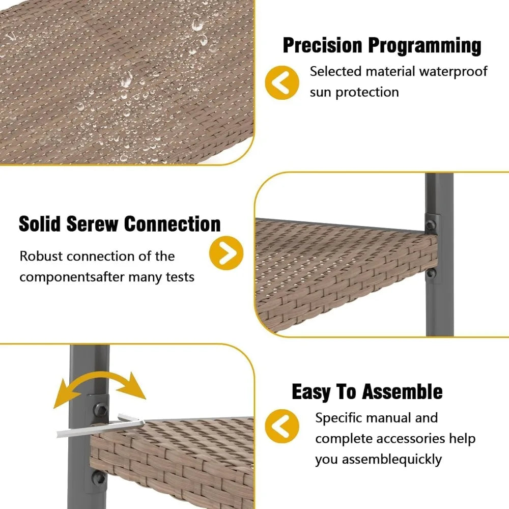Outdoor Loveseat Bench,46.8 Inches Wicker Frame Patio Bench, All Weather Outdoor Bench with Rattan Backrest Armrests