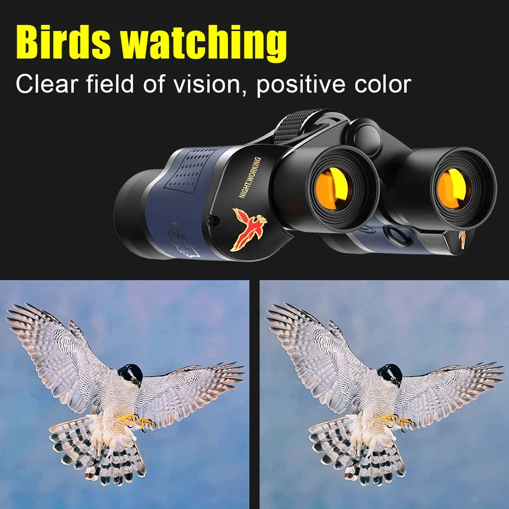 ‌60x60 High-Power Binoculars with BAK4 Prism & Night Vision - 3000M Range for Hunting, Camping & Outdoor Adventures
