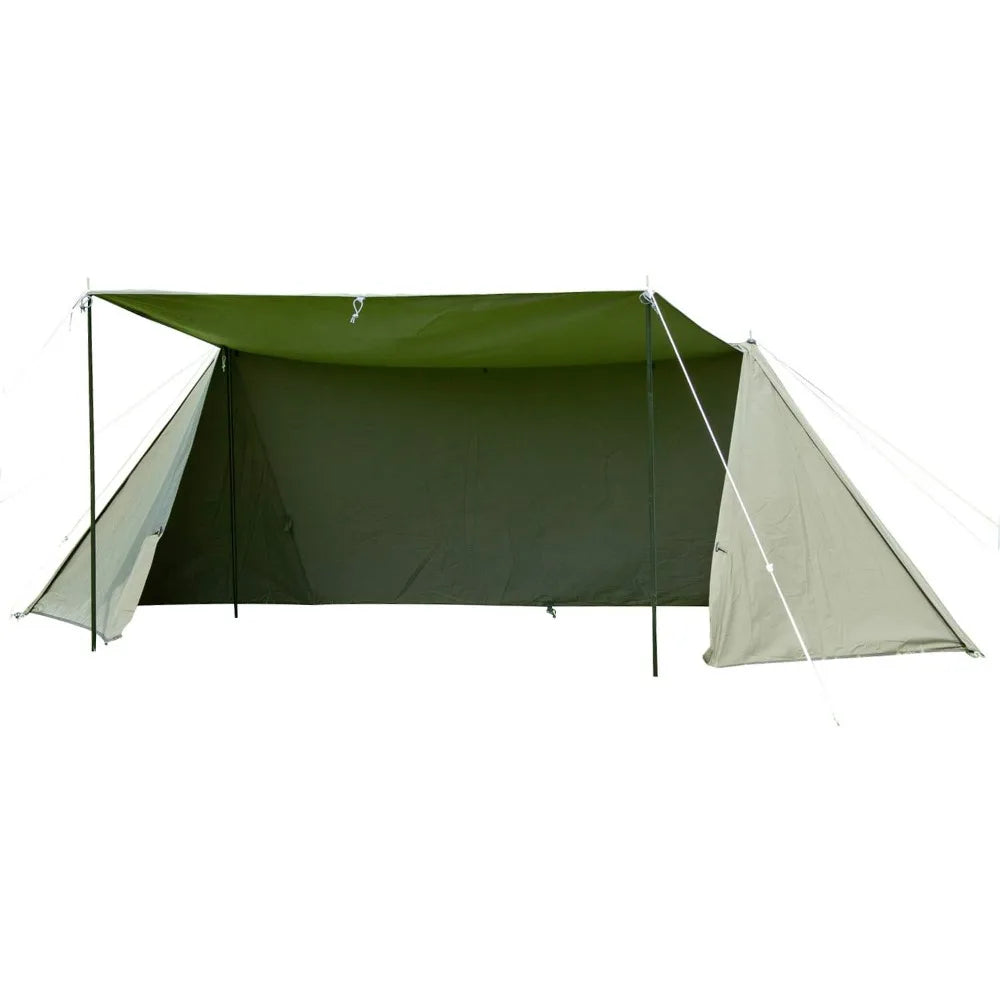 Compact 1-Person Pump Tent with Military-Style Curtain, Storage, and Full Closure, Made of Blended Cotton for Solo Base Camping