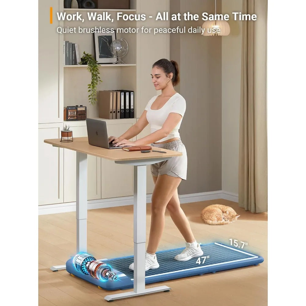 Compact Foldable Treadmill for Desk Use, Home Office Fitness Equipment, Stylish Design, No Assembly Required, Space-Saving Under