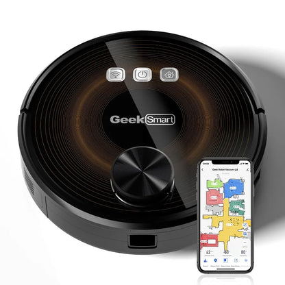 Geek Smart L8 Robot Vacuum Cleaner and Mop with LDS Navigation Wi-Fi Connected App Selective Room Cleaning MAX 2700 PA Suction