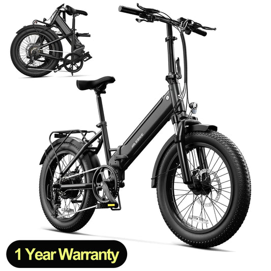 TST F00B Folding Electric Bike, 1000W motor, 36V 7.8Ah removable battery, 40 miles range, 25 MPH, 20" fat tires,rear rack.