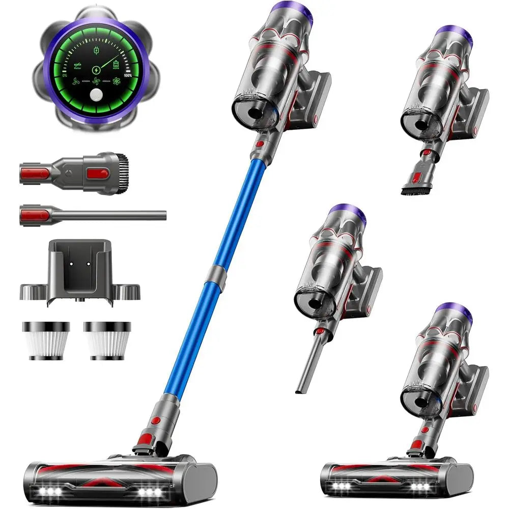 Cordless Vacuum Cleaner, 50KPa 600W 70Mins Vacuum Cleaner for Home, Anti-Tangle Self-Standing Stick Vacuum with Scented Tablet,