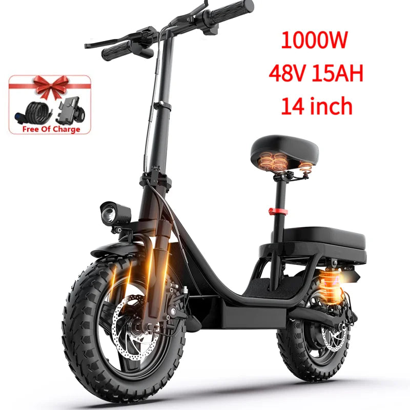 Scooter Electric 14 26 Inch 1000w 30-50mph 30-60miles 48v 10ah 15ah Battery,free Local Shipping Certified Ul2849 Electric Bike