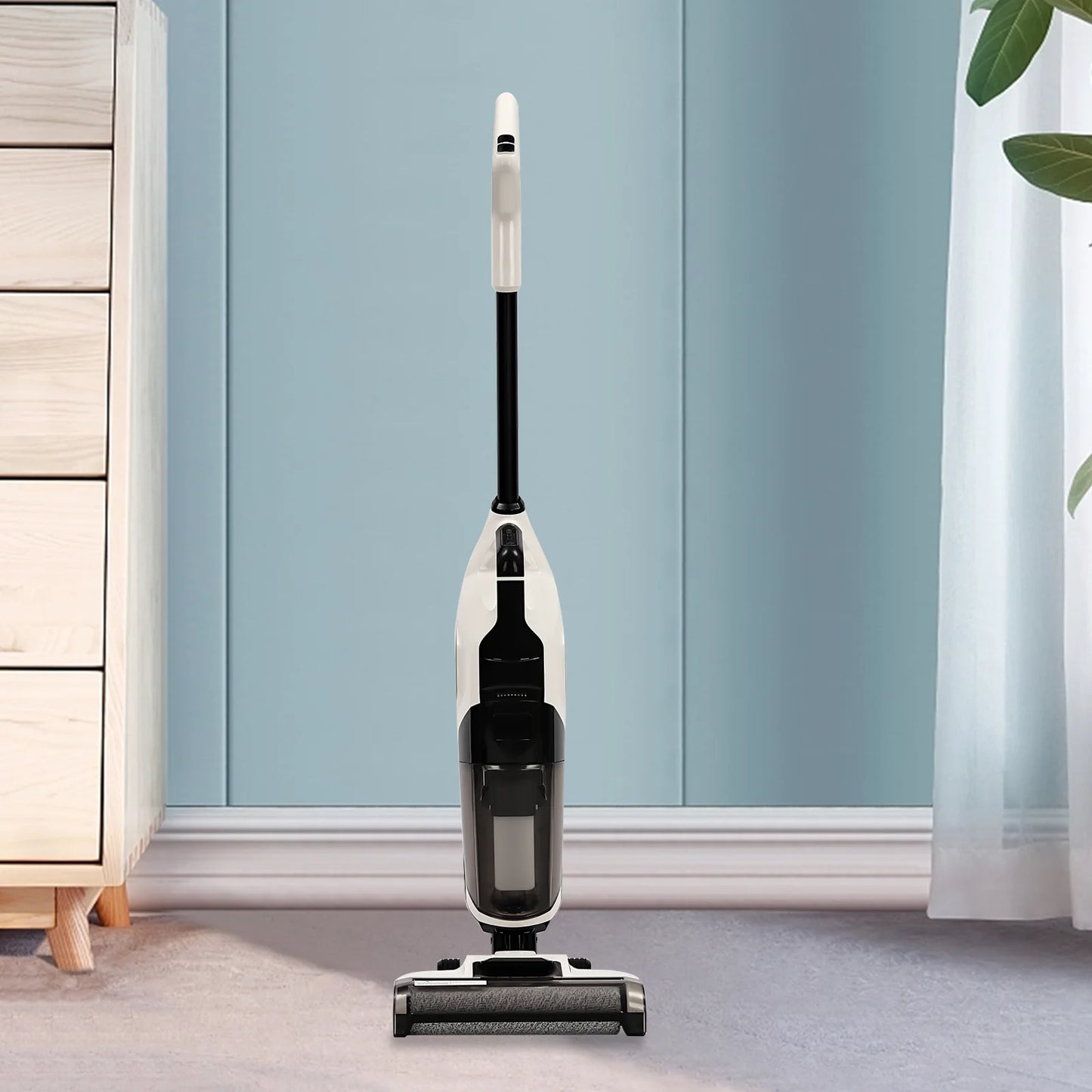 Push-Type Vacuum Cleaning Drag-Cleaning Machine 35w Duration 60min Us Plug Abs 0.8l 0.72l Tanks H13 Filte