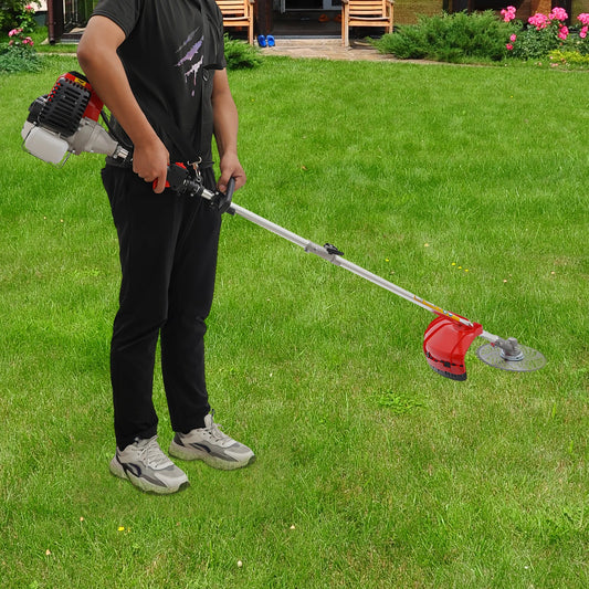 52CC 2-Strokes Brush Cutter Grass Trimmer 10 in 1 Lawn Mower Pruner Tool Gasoline Powered Weed Wacker Brush Multifunctional Tree