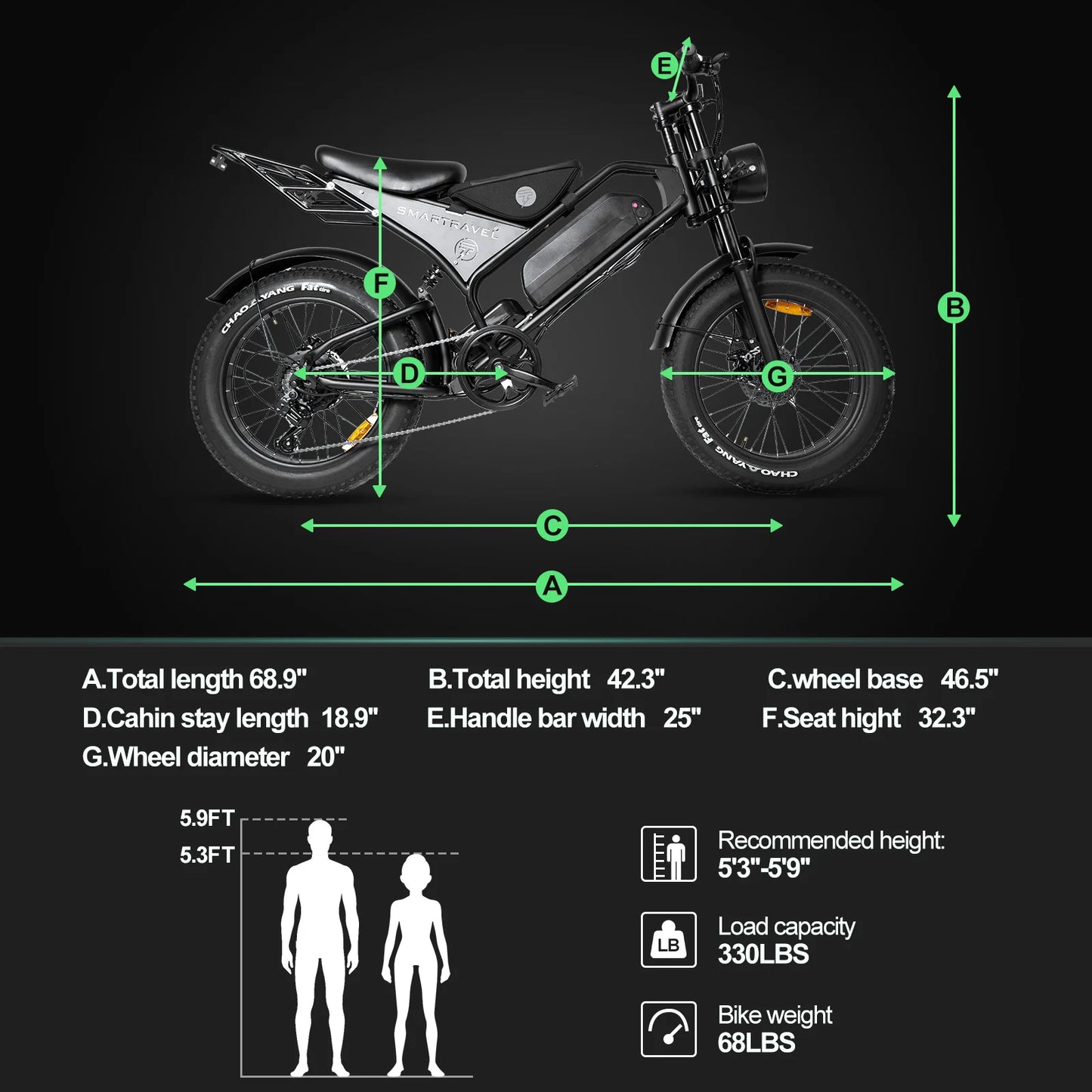 Electric Bike for Adults, 1000W, 28MPH, 48V15AH Battery, Max 40Miles Electric Motorcycle, 20" Fat Tire Dirt Bike, 7-Speed E-Bike