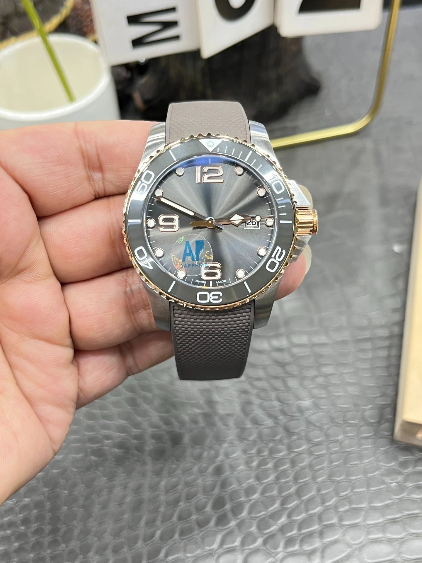 2026 New An Elegant Men's Watch with A Silver Dial and Moon Phase Display Suitable for Various Occasions