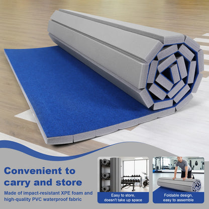 Gymnastics Tumbling Mats 118.11x70.87x1.57in Roll-Up Carpet Training Floor with Grippy Surface for MMA Cheerleading and Fitness