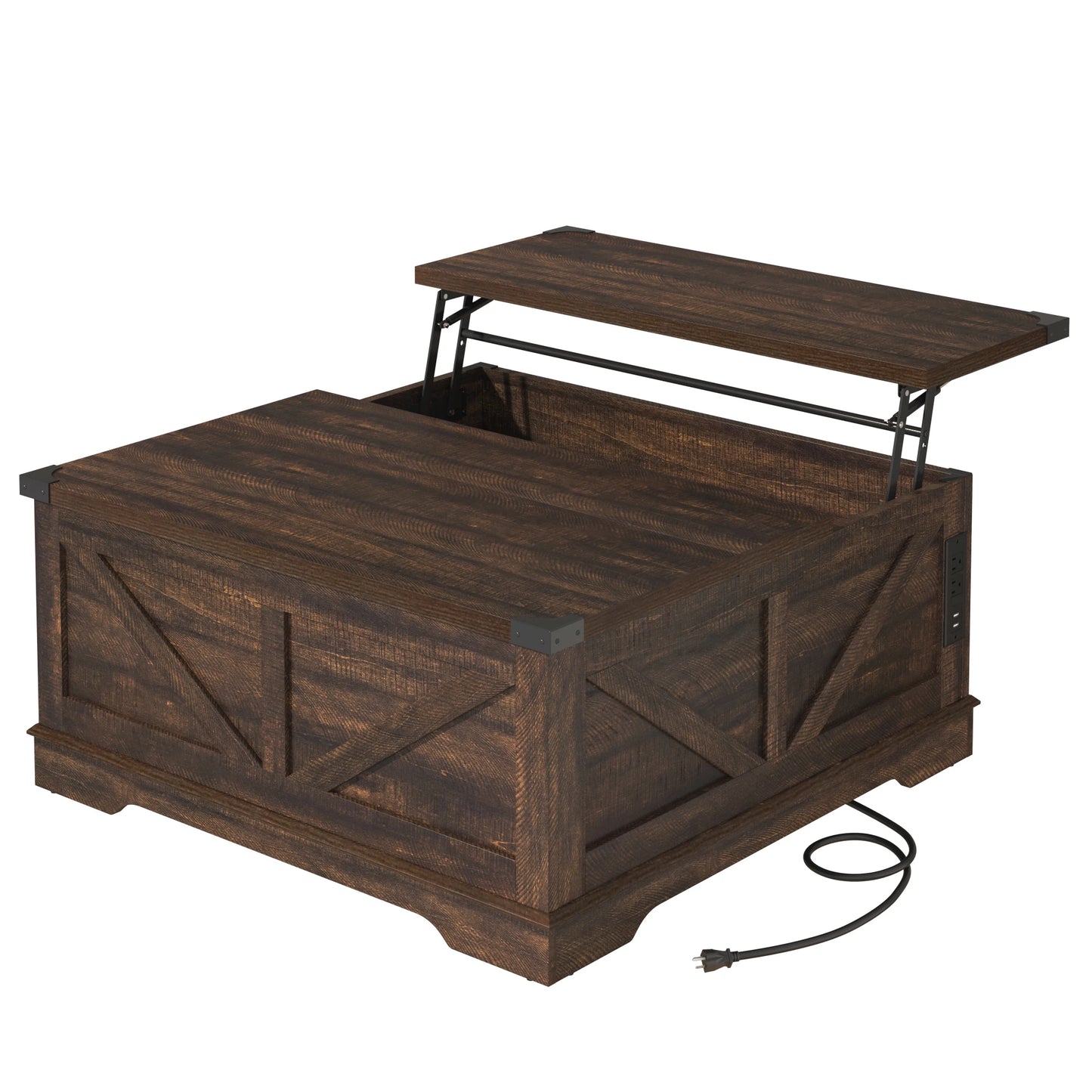 35.6"/40'' Lift Top Coffee Table with Storage, Square Coffee Table for Living Room, Farmhouse Coffee Table with Large Hidden