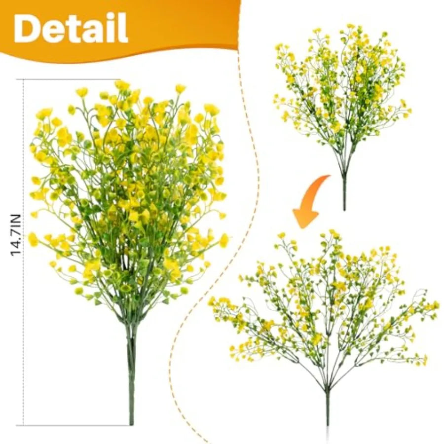 Thanksgiving Fake Flowe for tion 3PCS Artificial Flowe for Outdoo Fake Plants Indoor Plants Fall tions for Home Decor Patio Wed