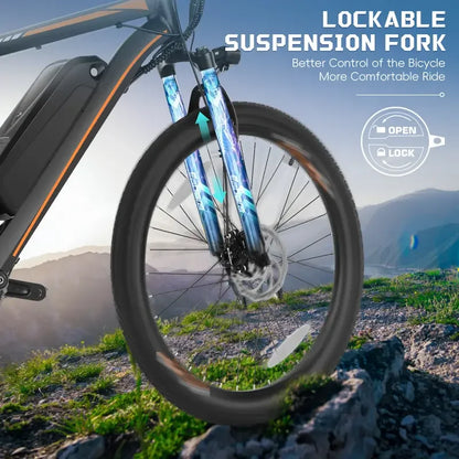 26" Electric Motorcycles Mountain E Bike for Adults, 650W Peak Motor Ebike 25Mph 35Miles 10.4AH 15.6AH Adults Electric Bicycle
