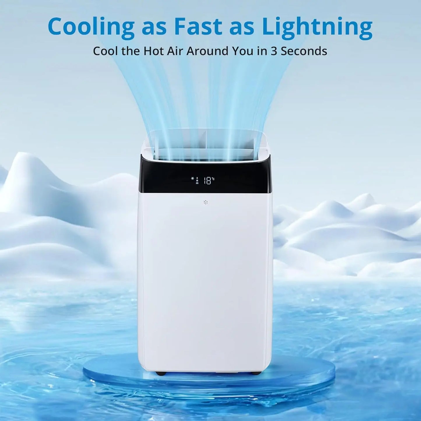 Portable Air Conditioner 3 in 1 Air Conditioner 14000BTU with Sleep Mode Auto Swing with Cooling Dehumidifier & Fan Modes