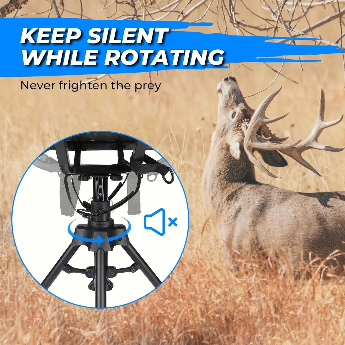 Hunting Blind Chair 360 Degree Silent Swivel, 300 Lbs Height Adjustable Quick Folding Portable Comfortable Hunting Deer·Hot Sale