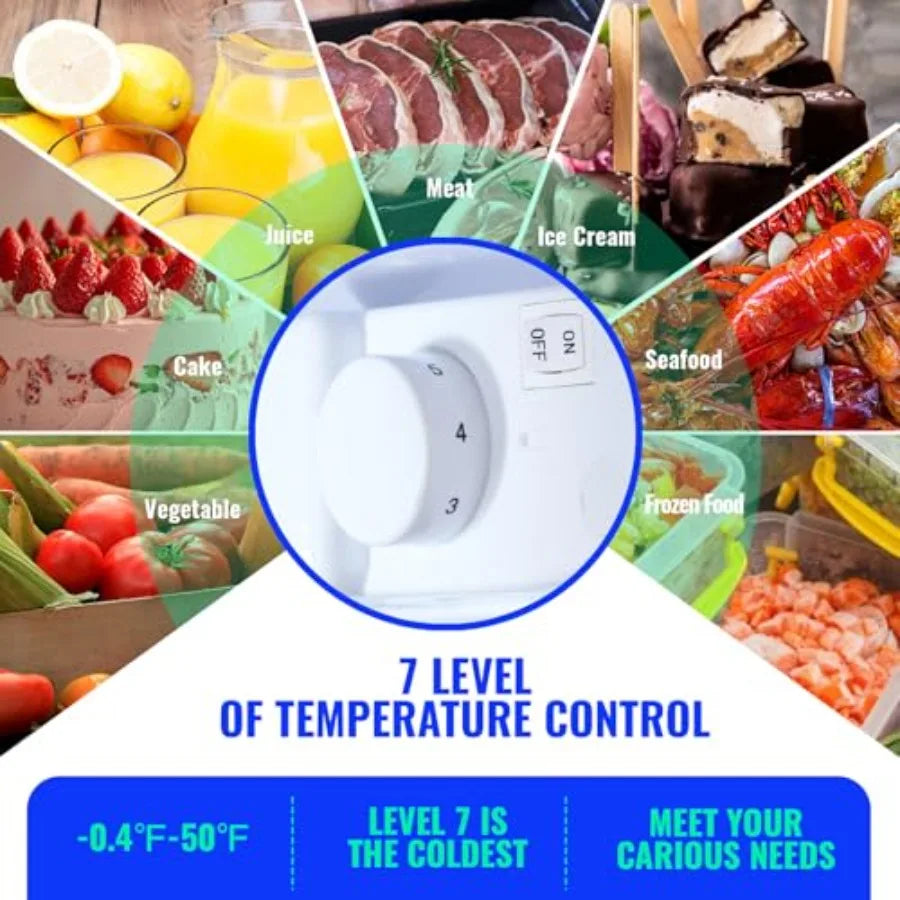 5.0 Cu.ft Mini Fridge Small Refrigerator with Drink Holder Double Door Refrigerator Adjustable Glass Shelves for Home Apartment