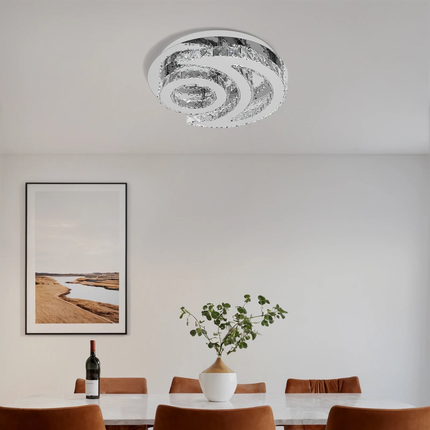 Modern Ceiling Lamp Crystal LED Sun Moon Design Light Luminaire Fixtures Living Dining Room Bedroom Decor