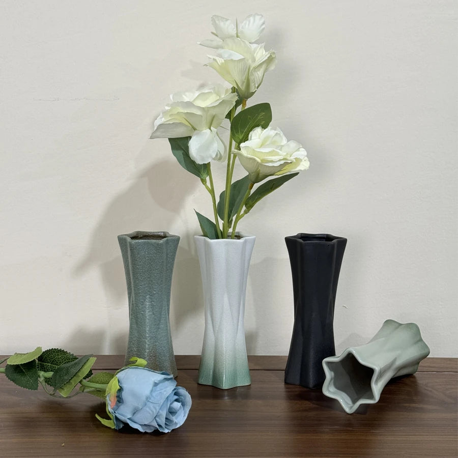 Ceramic vases, small vases for home decoration, modern farmhouse decoration vases, dining table and living room decoration