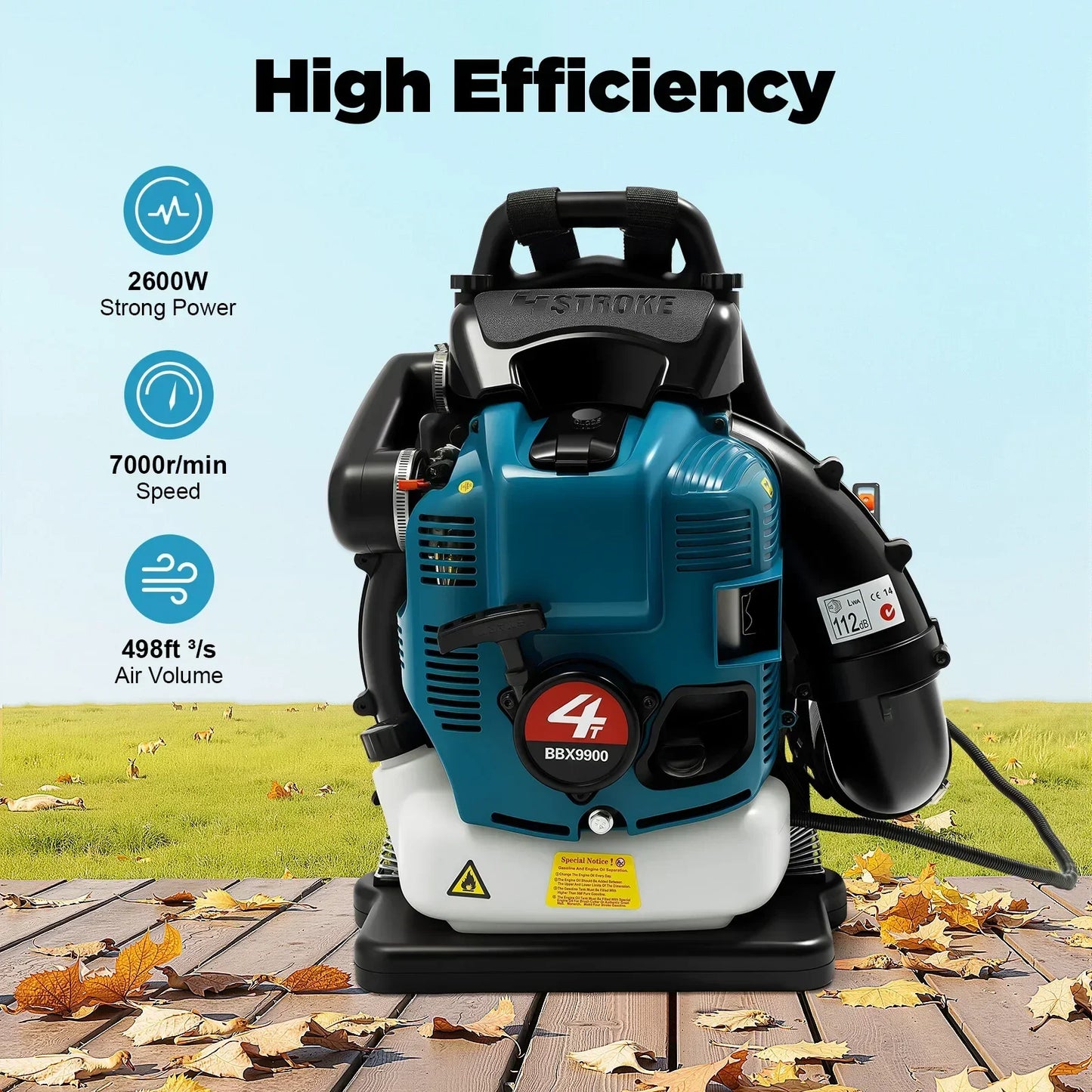 Petrol Backpack Leaf Blower 75.6cc 4-Stroke Engine A Powerful Sweeper Machine And Cordless Garden Tool For Snow Cleaning