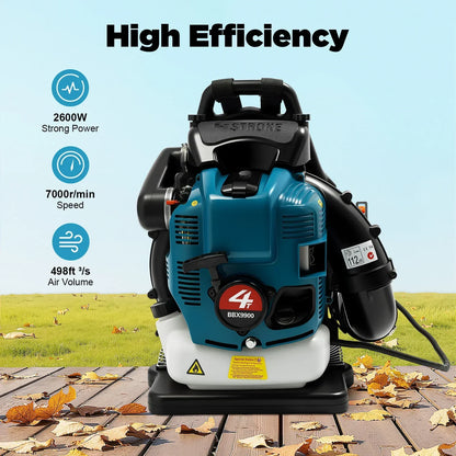 Petrol Backpack Leaf Blower 75.6cc 4-Stroke Engine A Powerful Sweeper Machine And Cordless Garden Tool For Snow Cleaning