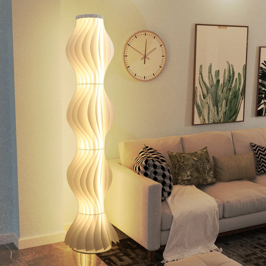 LED Dimmable Column Floor Lamp with Hula Skirt Design Shade,Tall Lamp Corner Light for Living Room, Bedroom or Office Decor.