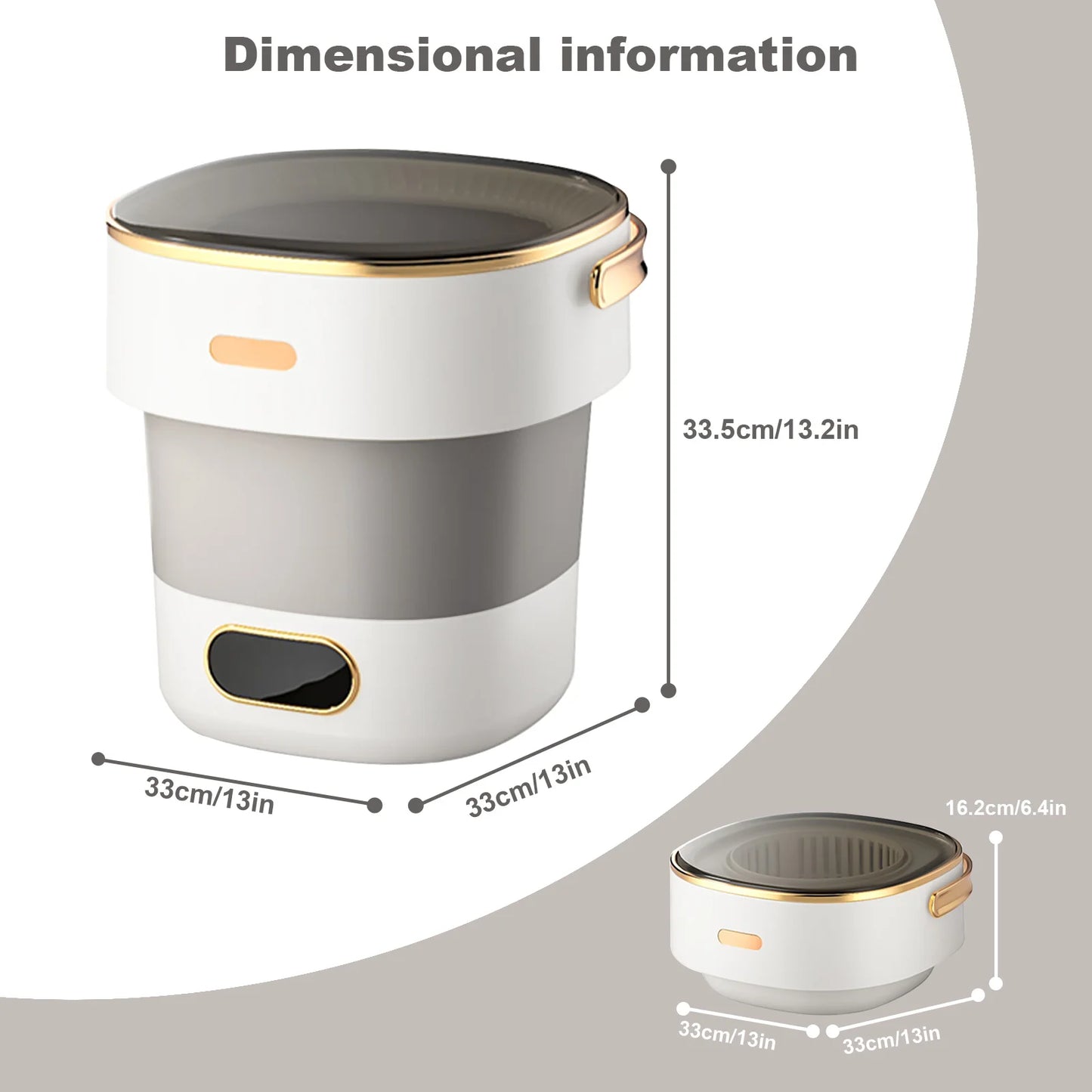 Portable Washing Machine With Spin Dryer, Fully Automatic 13L Folding Washing Machine With 3 Cleaning Modes For Cleaning