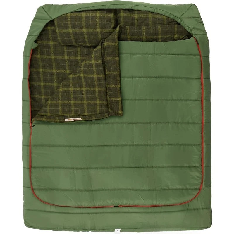 0 Degree and 40 Degree Flannel Two Person Sleeping Bag with Pillows for Adults, Couples & Family, Doublewide Double S
