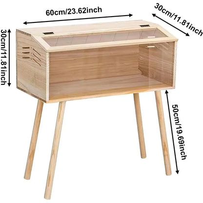 Chicken Brooder Box Small Chicken Coop Clear Acrylic Panels Breeding Box House for Quails Hamsters Birds Ducks Pet Supplies, 60