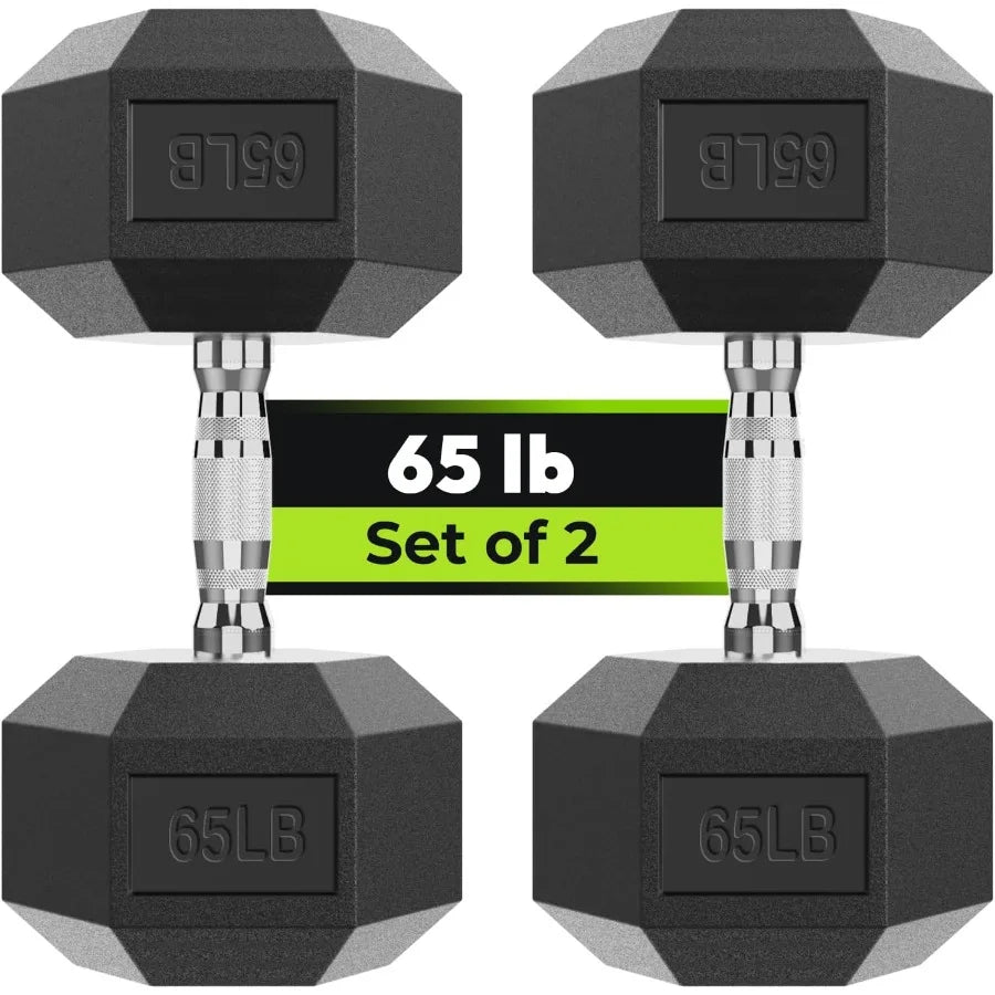 Hex Dumbbell Set 2.565 lb Rubber Encased Exercise Fitness Dumbbells Weights Dumbbells Set of 2 Hand Weight for Strength Trainin