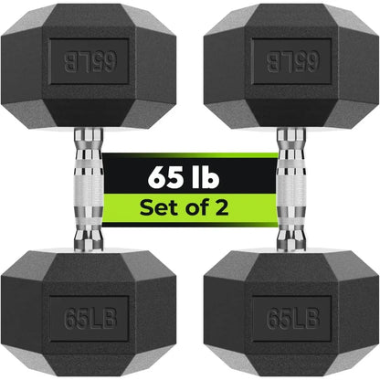 Hex Dumbbell Set 2.565 lb Rubber Encased Exercise Fitness Dumbbells Weights Dumbbells Set of 2 Hand Weight for Strength Trainin