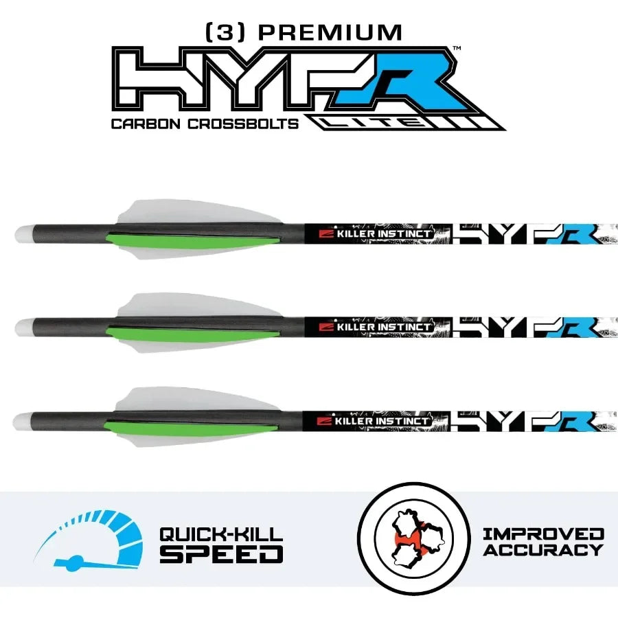 Killer Instinct Lethal 405 Crossbow Pro Package with 4 x 32 Non-Illuminated Scope Rope Cocker String Suppressors 3-Bolt Quiver