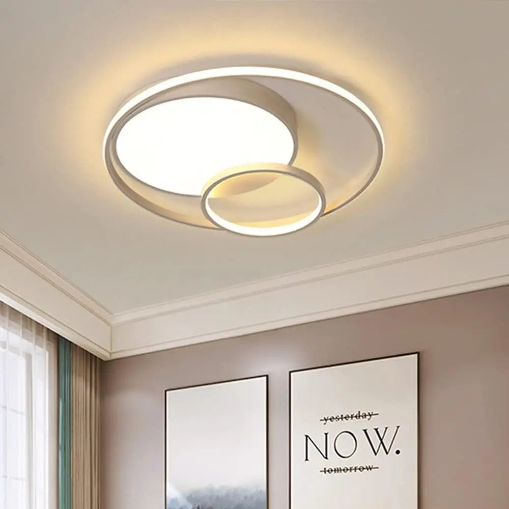 3-Rings LED Flush Mount Ceiling Light 3-Color Dimming Round Chandelier Modern 55W Dimmable Lamp  Living Room Kitchen Lights