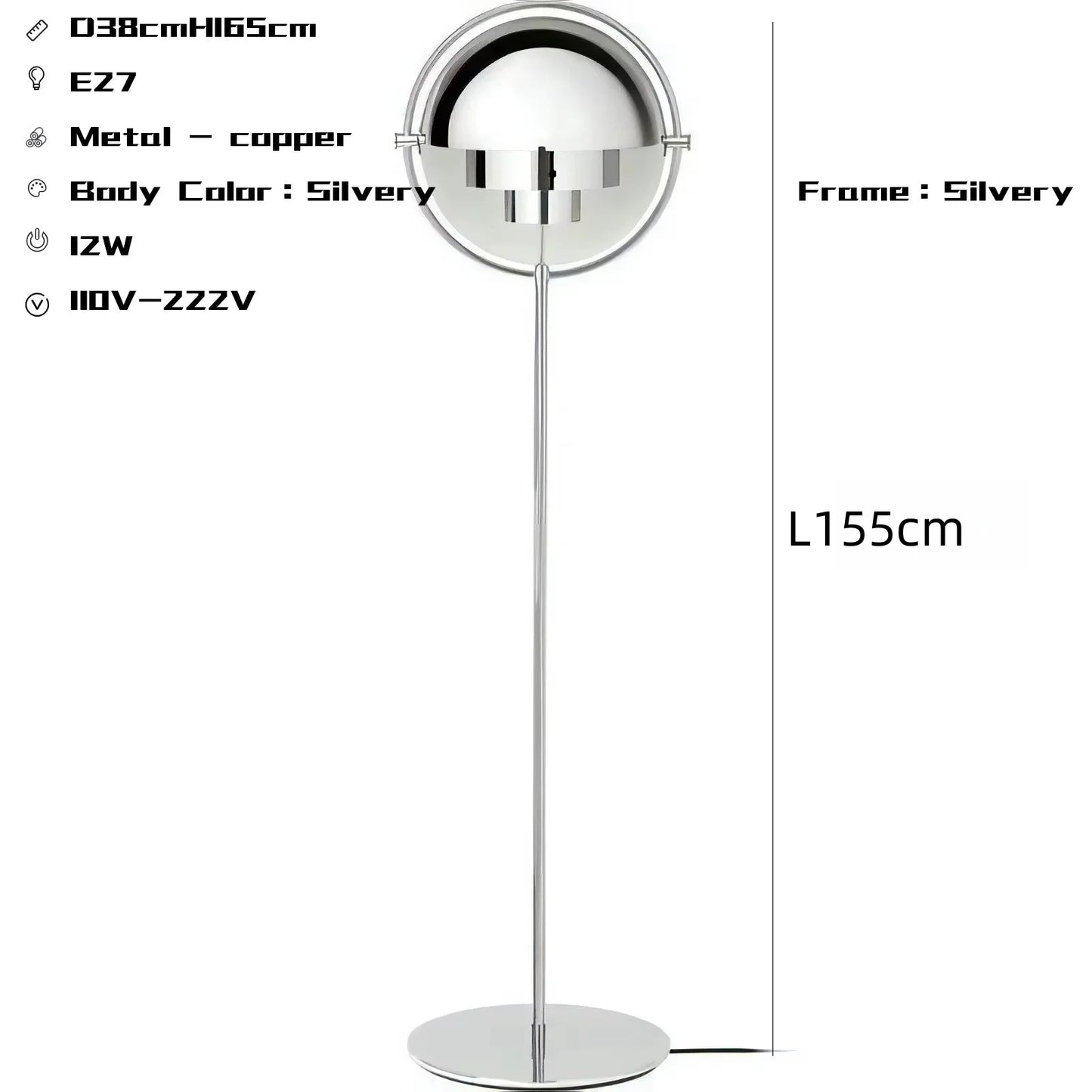 Modern Gubi Floor Lamps for Living Room Home Decor Designer Black Gold Metal Standing Lights Bedroom