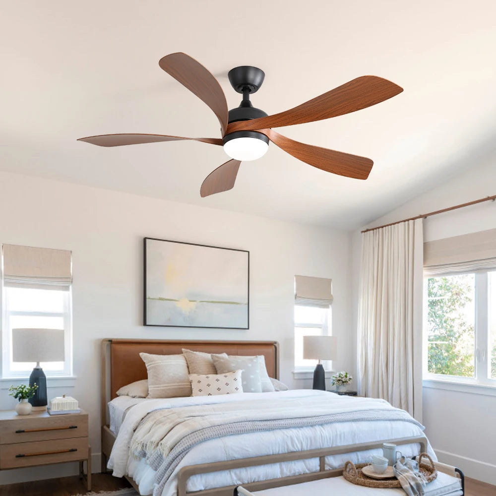 Sofucor 52-Inch 5 Blade Ceiling Fan With LED DC 6-Speed High Wind Speed With Remote Control for rooms
