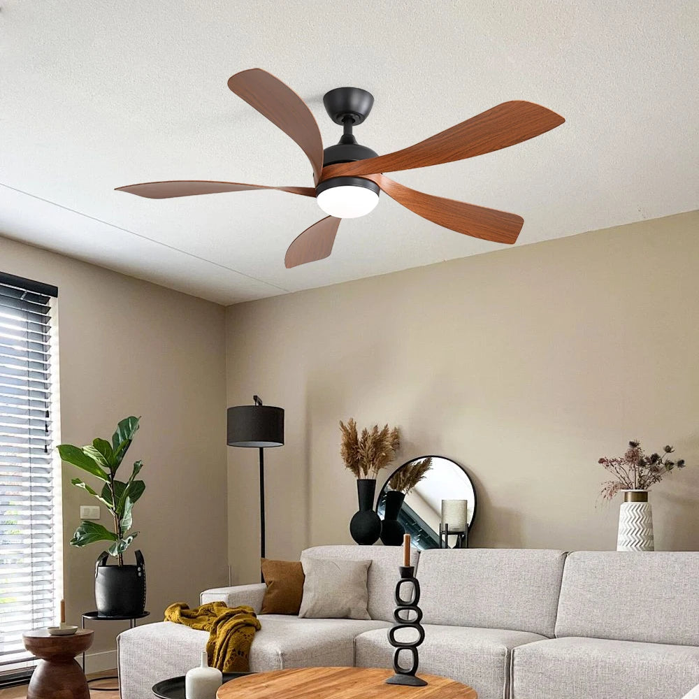 Sofucor 52-Inch 5 Blade Ceiling Fan With LED DC 6-Speed High Wind Speed With Remote Control for rooms