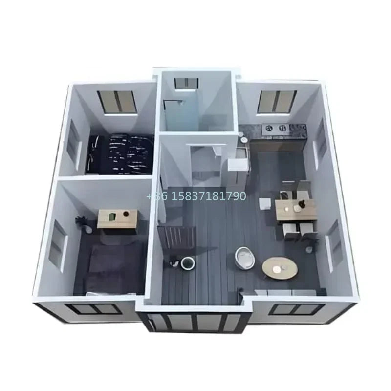 China Expandable Container House 20ft 40ft 3 Bedroom Folding House Prefabricated Portable Mobile Home Modular Container Houses
