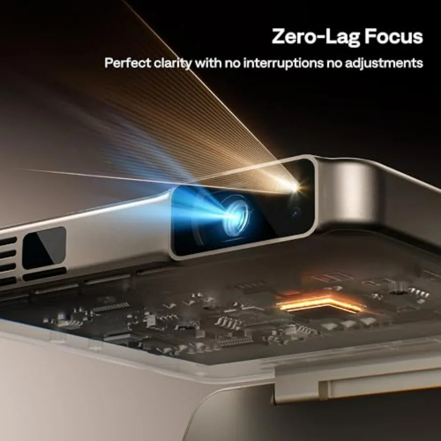 Portable Mini Projector for Cookie Art Gold ZIP Tri-Fold DLP Pocket Size Zero-Lag Focus One-Click Screen Mirroring Full-Screen
