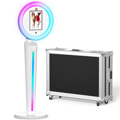 Portable iPad Photo Booth Machine Selfie Stand For Wedding Party Photobooth RGB Ring Light Voice Control Fast Deliver With Case