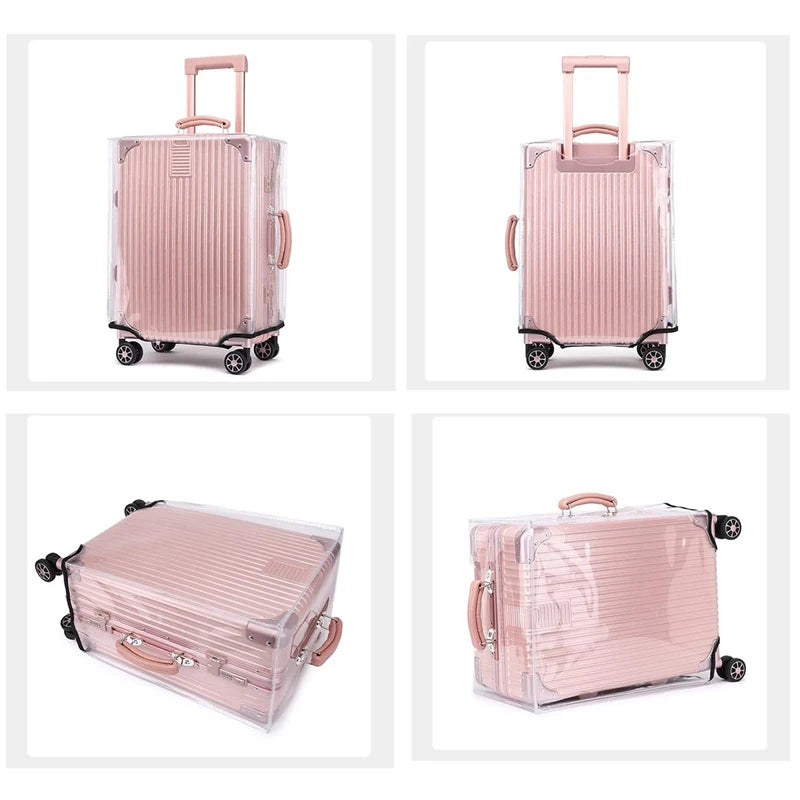 Waterproof Rolling Luggage Cover Full Transparent Luggage Protector Cover Thicken Suitcase Protector Cover PVC Suitcase Cover