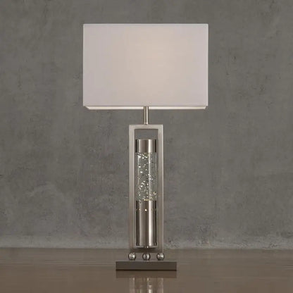 Modern Table Lamp with Water Dancing Light - Sparkling Decorative Home Decor, Satin Night Light for Stylish Interiors