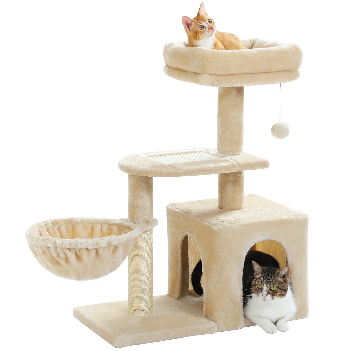 80cm Small Cat Tree Cozy Condo for Indoor Kitten Luxurious Top Perch Natural Sisal Scratching Posts for Climbing Scratcher Board