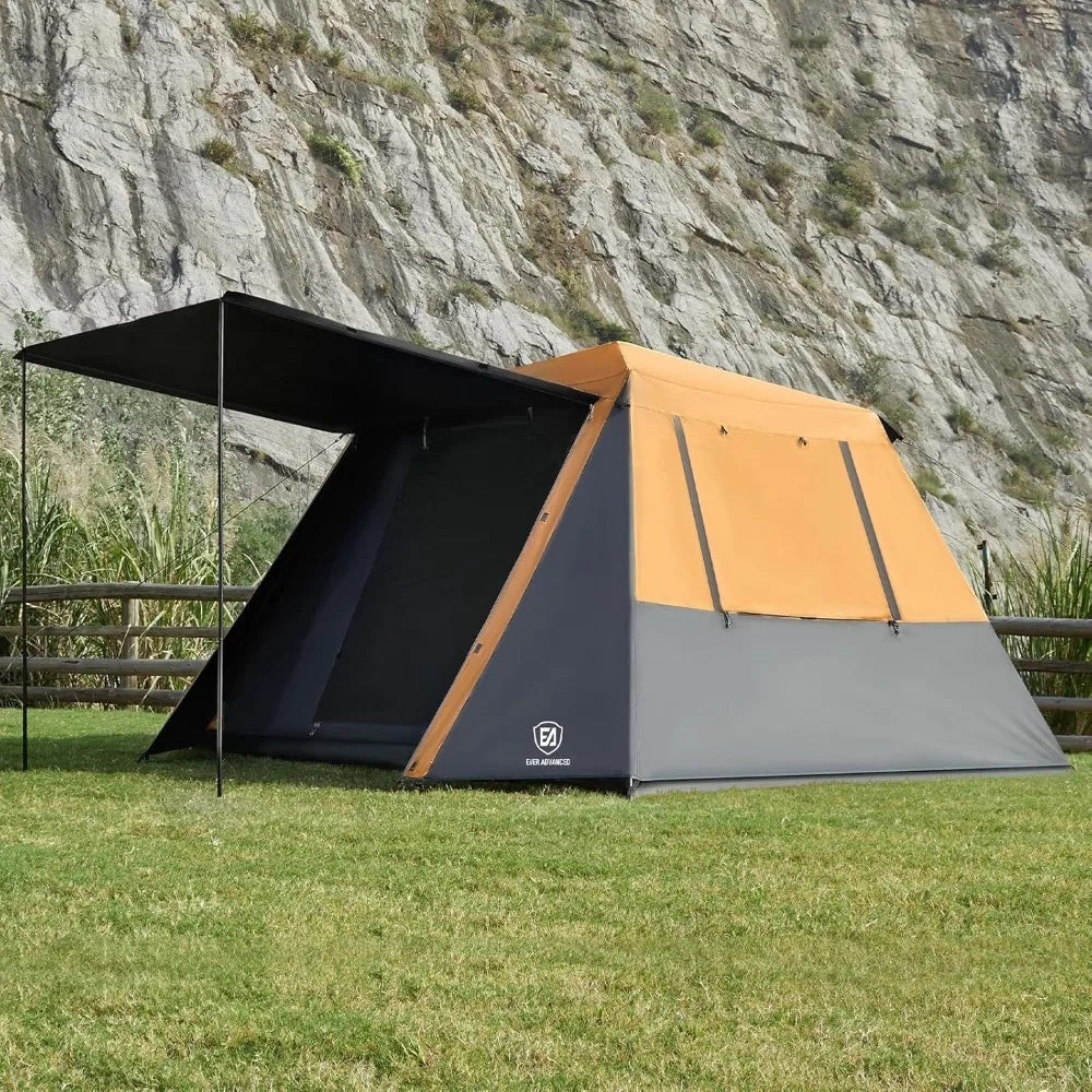 Blackout 6 Person Camping Tent, Instant Cabin Tent for Family with Vestibule and Large Mesh Windows, 60s Easy Setup, Double Lay