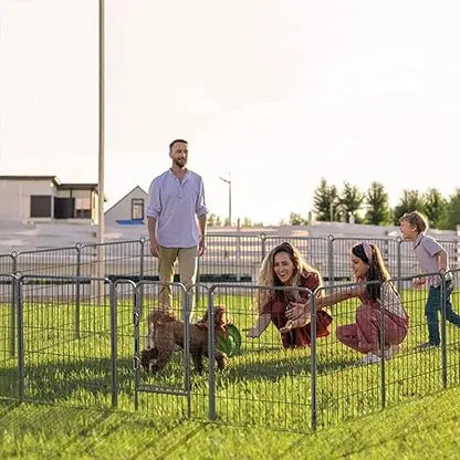 Dog Playpen, Foldable Metal Pet Dog Exercise Fence Pen with Door Gate, Heavy Duty Metal Small Animal Fence, Dog Kennel Outdoor (