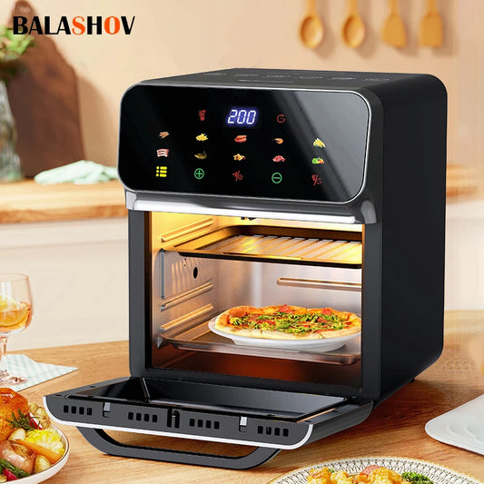 10L Air Fryer Large Capacity Oil-free Fryers Automatic Household Kitchen 360°Baking Convection Oven Deep Fryer without Oil