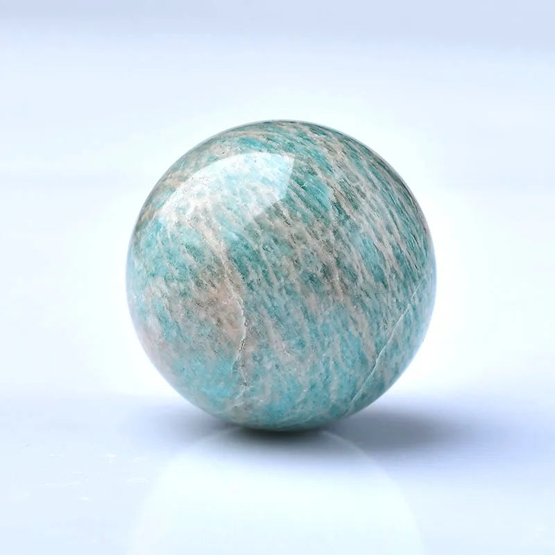 1PC 100% Natural Amazonite Ball Polished Globe Massaging Ball Reiki Healing Stone Home Decoration Exquisite Gifts Souvenirs Gift