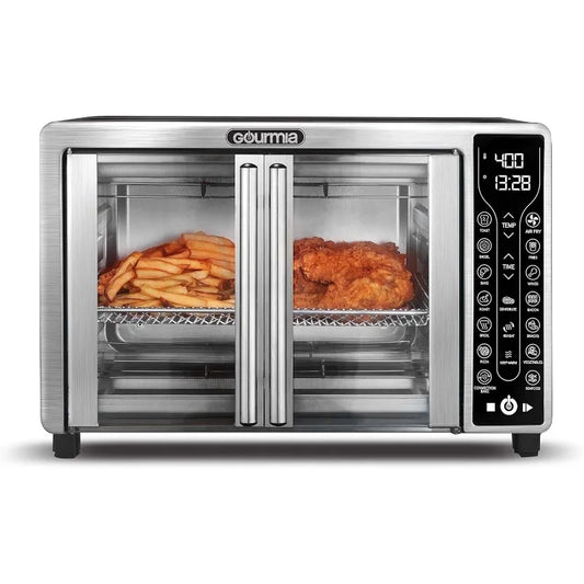 Gourmia Toaster Oven Air Fryer Combo 17 cooking presets 1700W french door digital air fryer oven 24L capacity accessories