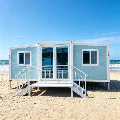 40ft Expandable Foldable House Luxury Prefab Home Modular Container Villa Resort Hotel Family Vacation Bathroom Kitchen Balcony