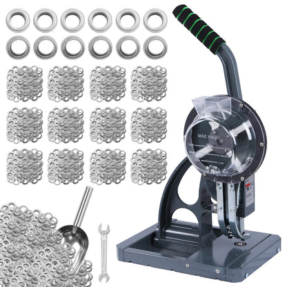 Semi-Automatic Grommet Machine Heavy Duty Hand Press Eyelet Grommet Machine Puncher Eyelet Tool with 5000PCS Grommet 10mm