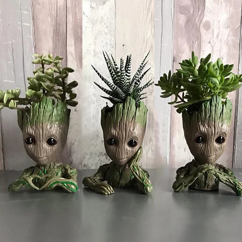 Modern Vases For Flowers Pot Groot Garden Pots Planters Anime Figurines Home Decoration Accessories Office Storage Pen Case