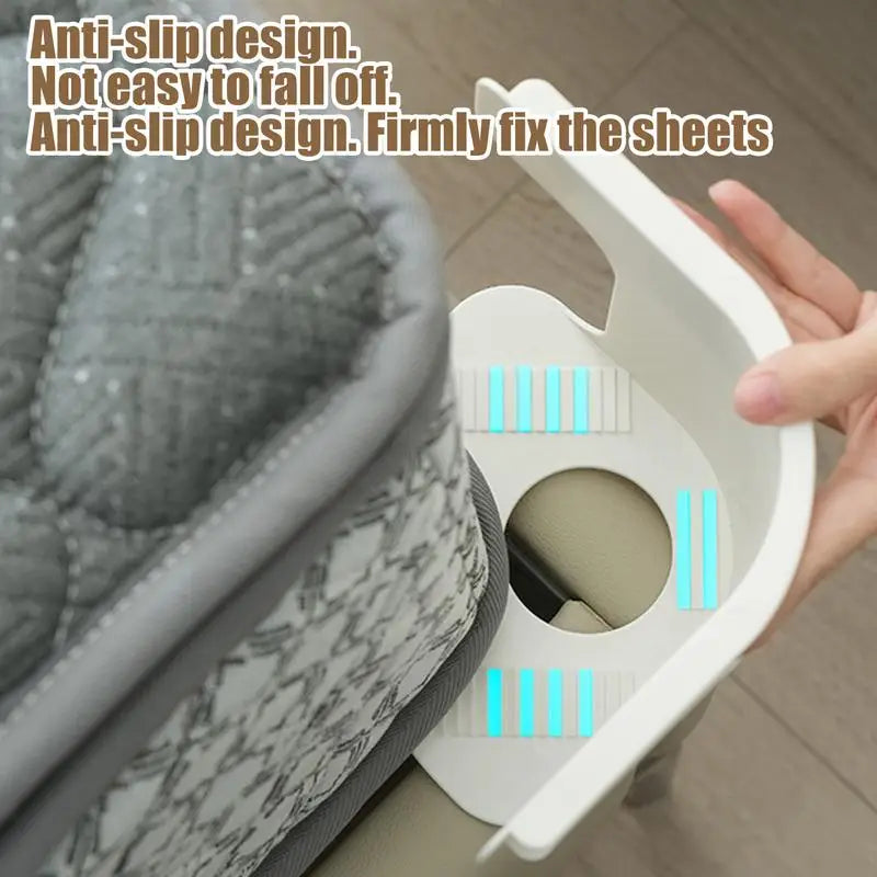 4Pcs Bed Sheet Grippers Bed Sheet Holder with Lock Strips Tight Heavy Duty Detachable Fitted Sheet Straps Bedding Accessories